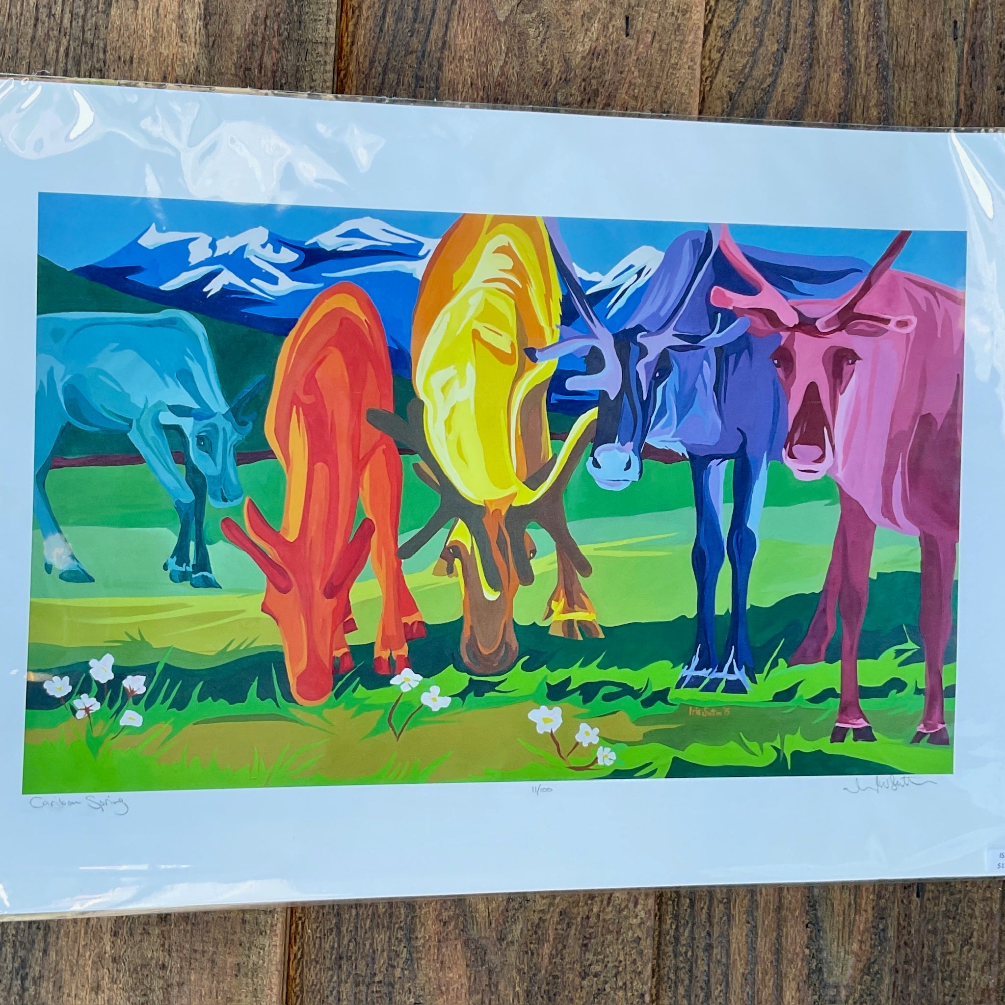 Iris Sutton Caribou Spring Print Large Northern Whimsy Art Studio