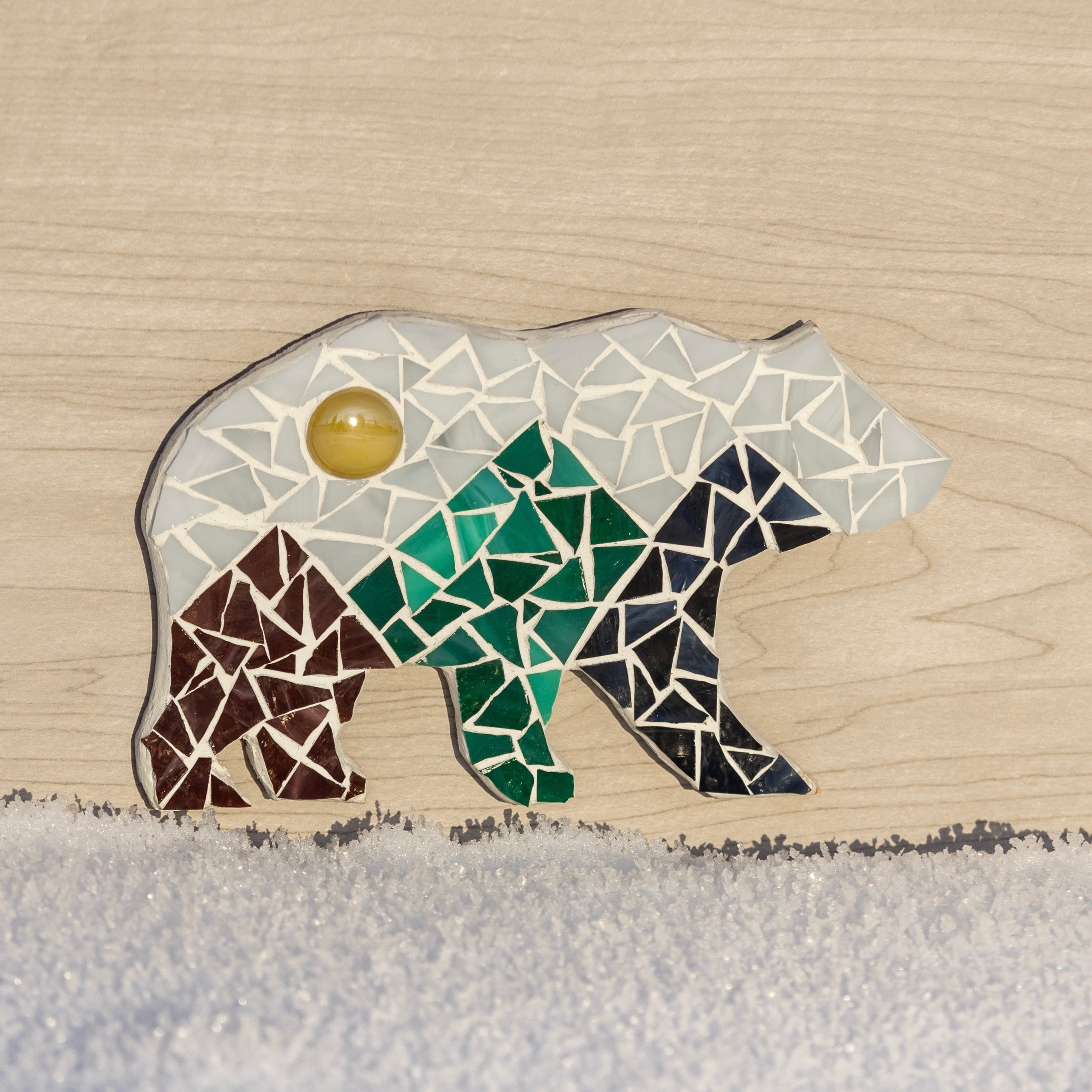 Northern Lights Bear Glass Mosaic Kit DIY 